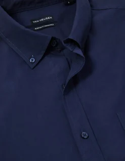 LONG SLEEVE NEVERTUCK FIT WASHED POPLIN COTTON SHIRT