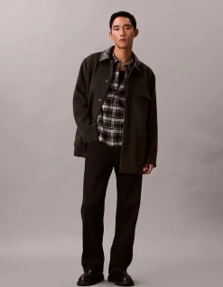 Long Sleeve Plaid Flannel Cropped Shirt