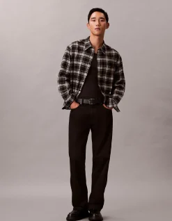 Long Sleeve Plaid Flannel Cropped Shirt