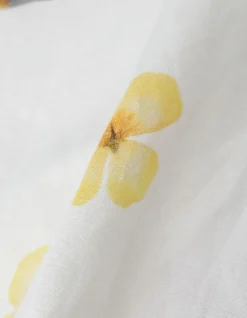 LONG SLEEVE PRESSED FLOWER LINEN COTTON SHIRT