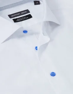 Long Sleeve Regular Fit Single Colour Herringbone Shirt