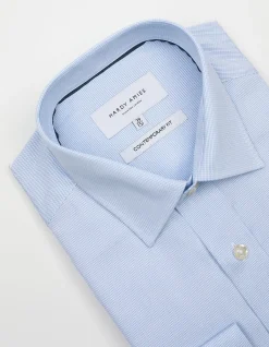 LONG SLEEVE SINGLE CUFF CHECK CONTEMPORARY FIT SHIRT