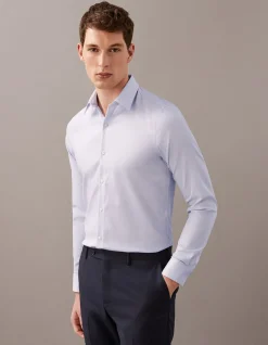 LONG SLEEVE SLIM FIT PERFORMANCE NON IRON COTTON SHIRT