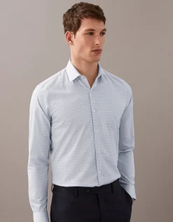 LONG SLEEVE SLIM FIT POPLIN COTTON SHIRT