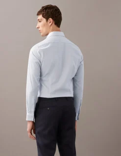 LONG SLEEVE SLIM FIT POPLIN COTTON SHIRT