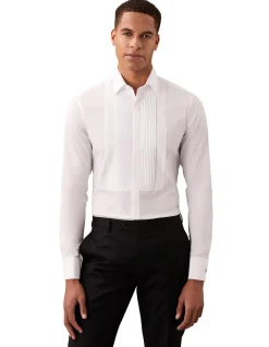 LONG SLEEVE SLIM OCCASION STR SOLID COTTON SHIRT