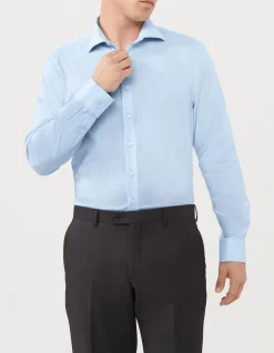 Long Sleeve Slim Solid Dot Dobby Shirt