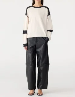 Long Sleeve Slouch Panelled T-Shirt