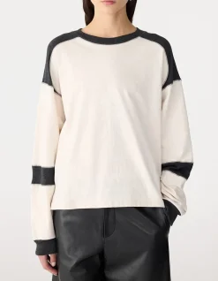 Long Sleeve Slouch Panelled T-Shirt