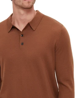 LONG SLEEVE 100% WOOL BUTTON POLO