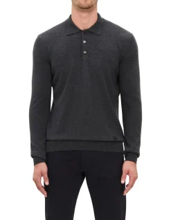 LONG SLEEVE WOOL POLO