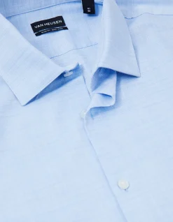 LONG SLEEVE WRINKLE FREE STRETCH COTTON POLY SLIM FIT SHIRT