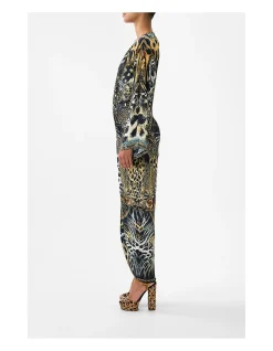 LONG SPLIT FRONT TWIST DRESS