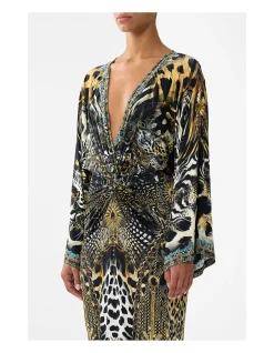 LONG SPLIT FRONT TWIST DRESS