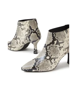 Loral Snake Print Stiletto Heel Ankle Boots