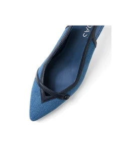 Lorient Denim Slingback Pointed Toe Heels