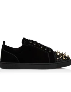 LOUIS JUNIOR PIK PIK STRASS VEAU VELOURS DS BLACK LIGHT GOLD