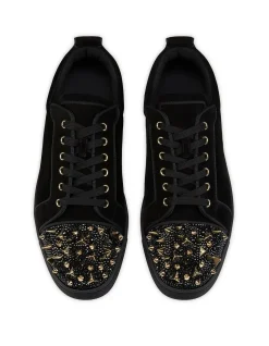 LOUIS JUNIOR PIK PIK STRASS VEAU VELOURS DS BLACK LIGHT GOLD