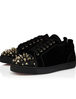 LOUIS JUNIOR PIK PIK STRASS VEAU VELOURS DS BLACK LIGHT GOLD