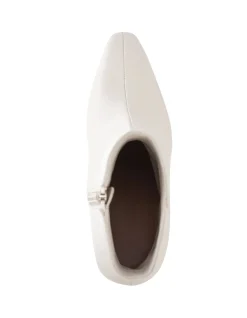 Loz Ecru Leather Ankle Boot