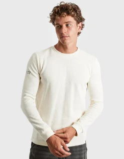 LS TEXTURED EMBROIDERED REGULAR FIT TEE