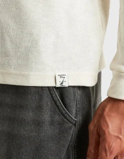 LS TEXTURED EMBROIDERED REGULAR FIT TEE