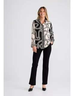 Lucy Ink Lines Long Sleeve Viscose Shirt