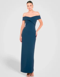 LUCY COLD SHOULDER CROSS GOWN