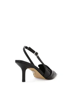 Luna Black Leather Slingback