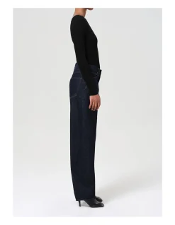 Luna High Rise Curved Barrel Leg Jeans