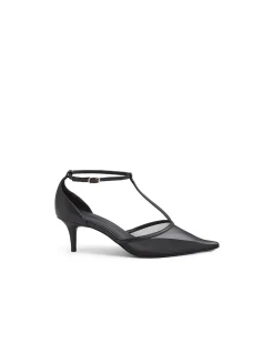 Lunah Mesh Strap Pointed Heel Pumps