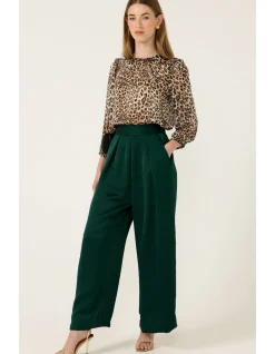 LUXE PLEATED TROUSER IN EMERALD