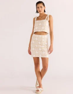 LYRIA PALM LACE CROP TOP