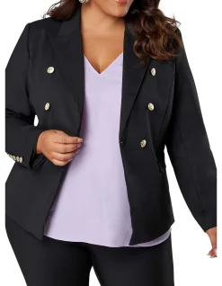 Madeleine Button Blazer Double Breasted Green