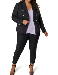 Madeleine Button Blazer Double Breasted Green