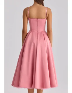 MADEMOISELLE'SATIN TULLE MIDI DRESS