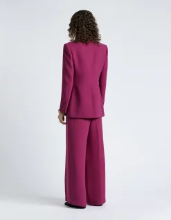 MAGENTA DOUBLE WEAVE TAILORED BLAZER