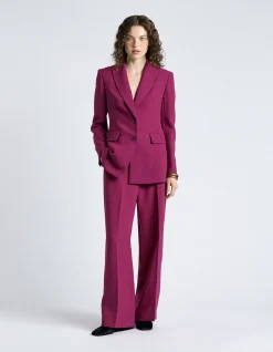 MAGENTA DOUBLE WEAVE TAILORED BLAZER