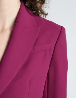 MAGENTA DOUBLE WEAVE TAILORED BLAZER