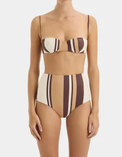 Mahogany Balconette Cantina Stripe Bikini