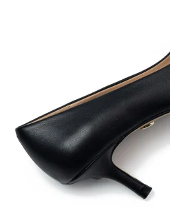 MAINE Black Leather Pump