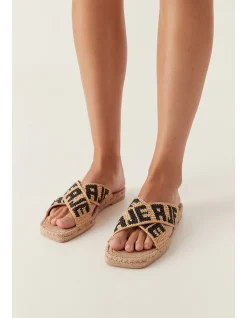 Maisie Logo Raffia Slide