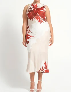 MAISIE SATIN MIDI DRESS