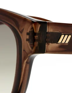 MAJESTIC BROWN SQUARE KHAKI GRAD SUNGLASSES