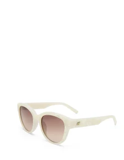 MAJESTIC WHITE SQUARE BROWN GRAD SUNGLASSES