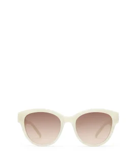 MAJESTIC WHITE SQUARE BROWN GRAD SUNGLASSES