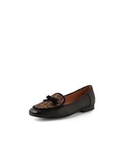 Majong Leopard Panel Bow Detail Loafers