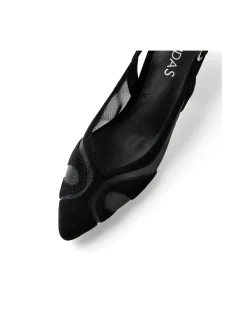 MANGO MI BLACK SUEDE MESH