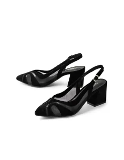 MANGO MI BLACK SUEDE MESH