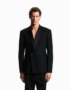 MAN'S DOUBLE-BREASTED TUXEDO WOOL JACKET